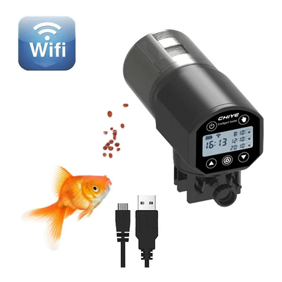 LCD 200ml Smart Automatic Fish Feeder Wifi Aquarium Feeder RoHS